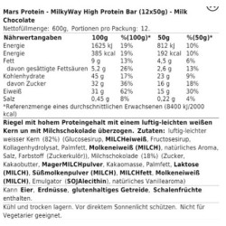 MilkyWay High Protein Bar (12x50g)