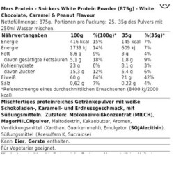 Snickers HI Protein 455g White Choc, Caramel&Peanut