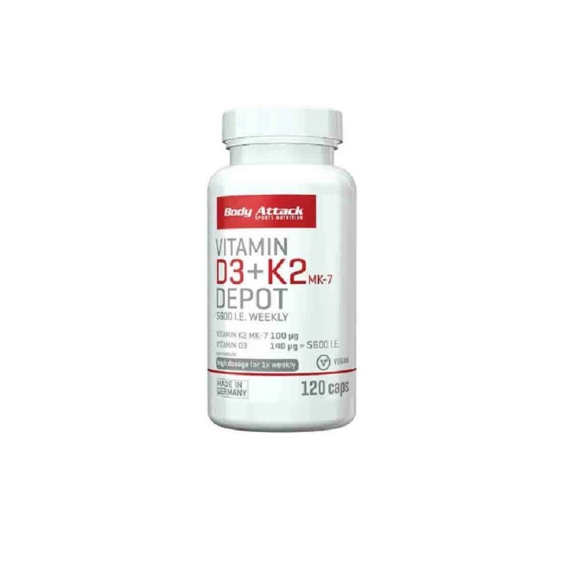 Body Attack Vitamin D3+K2 120 caps Body Attack Vitamin D3+K2 120 caps